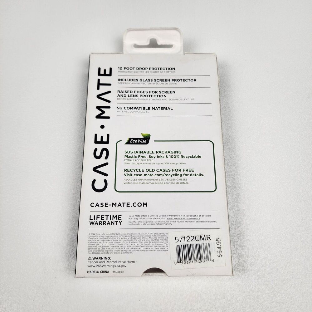 Case-Mate MagSafe iPhone 14 Glass Screen Protector Protection Pack + Case - Picture 4 of 6